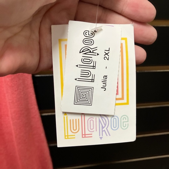 LuLaRoe Julia Pink Sheath Midi Dress with Raglan Sleeves - Picture 2 of 3